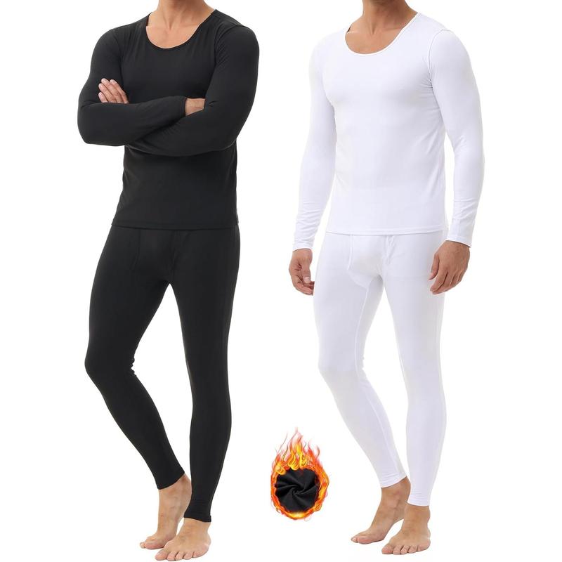 3 Pack Thermal Underwear for Men Long Johns Fleece Lined Soft and Warm Set Base Layer for Cold Weather