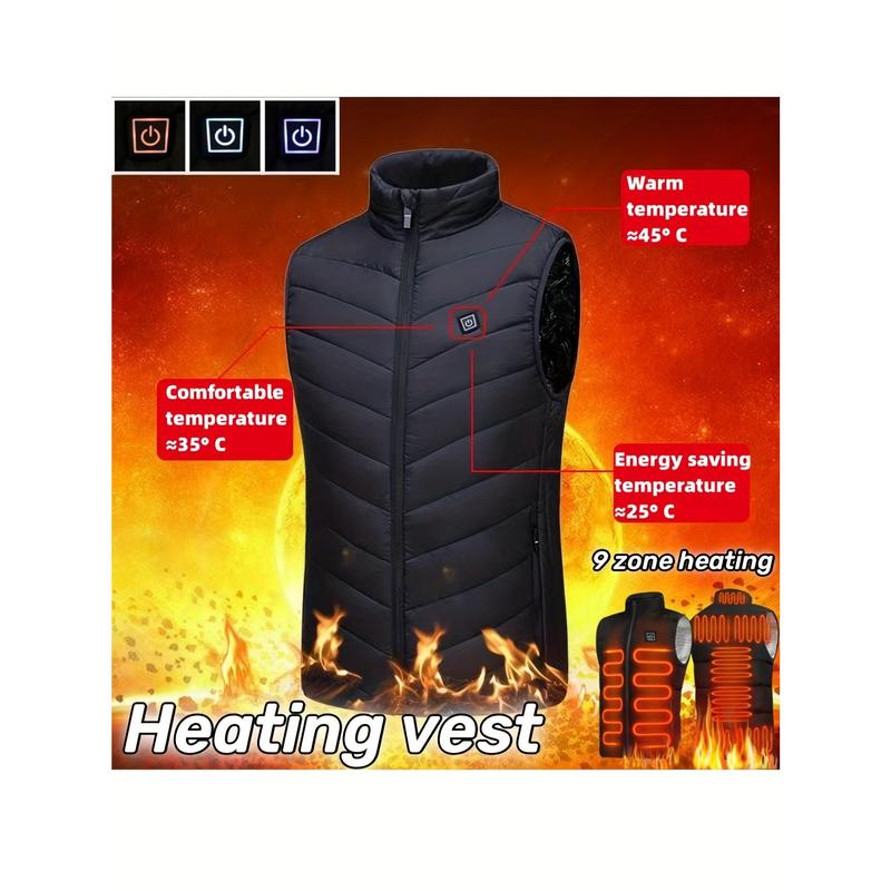 Winter Smart Heating Vest Unisex Warm Heating Clothes USB Electric Heating Vest 9-Zone Heating Adjustable Temperature Cotton Menswear