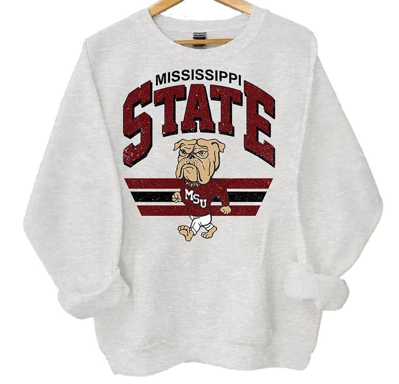 Retro College Football Mascot Crewneck Sweatshirt Ash Color Classic Menswear Tops Cotton Sweaters Ash Grey Womenswear Soft