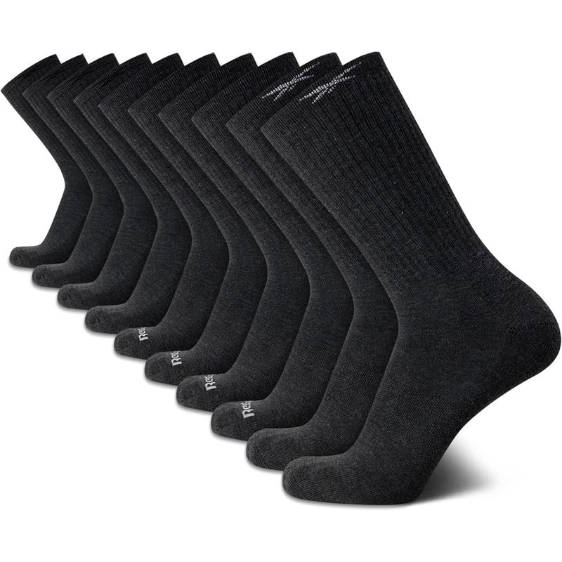 Men's Crew Socks - 10 Pack Stretch Performance Cushioned Crew Socks - Arch Support Athletic Socks for Men (6-12.5)