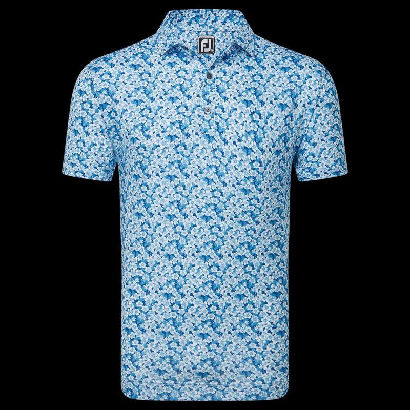 2024 FootJoy Men's Primrose Print Lisle Polo - Ocean