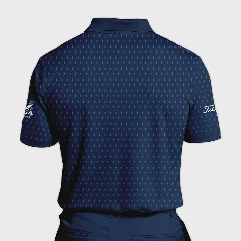 Titleist 2024 PGA Championship Golf Polo Shirt Dark Blue Gradient Pattern All Over Print Polo Shirt For Men