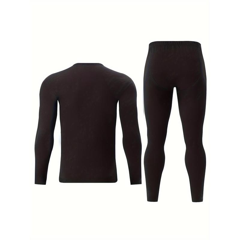 2 Pieces Men's Thermal Underwear Set For Autumn Winter - Slim Fit Long Sleeve Top And Bottom - Soft, Comfortable, And Warm