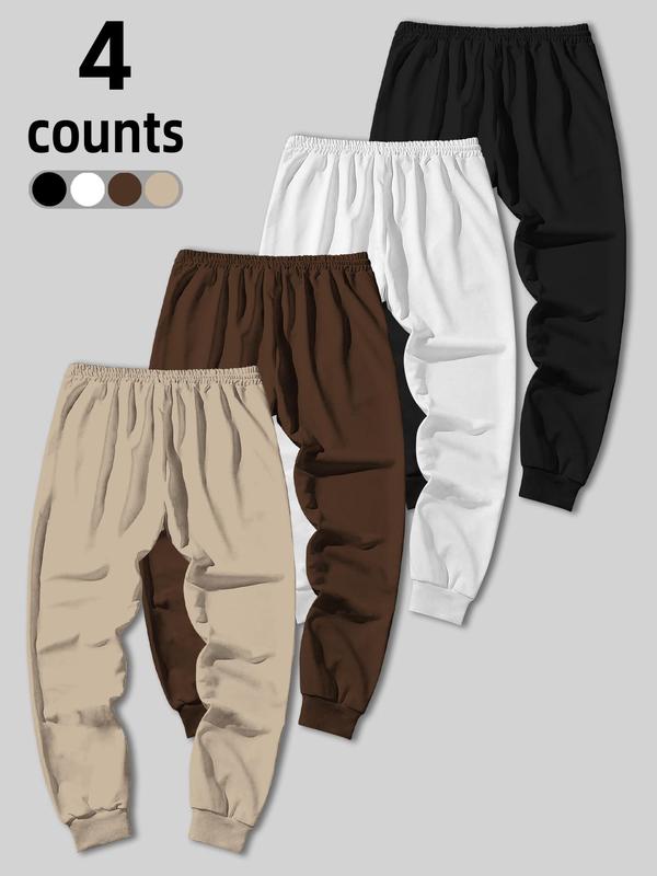 Men's Letter Print Drawstring Waist Sweatpants, Casual Comfy Pocket Jogger Pants for Fall & Winter, Men's Trousers for Daily Wear