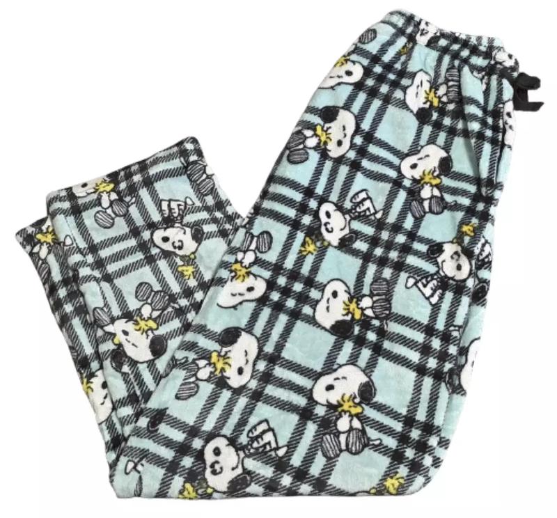 Peanuts Christmas Pajama Lounge Pants SSSnoopyyyy0 Woodstock Soft Men’s Blue NEW