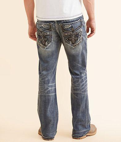 Men's Classic Rock Revival Straight Leg Jeans, High Waisted Blue Jeans, Y2K Straight Leg Jeans, Street Style Jeans