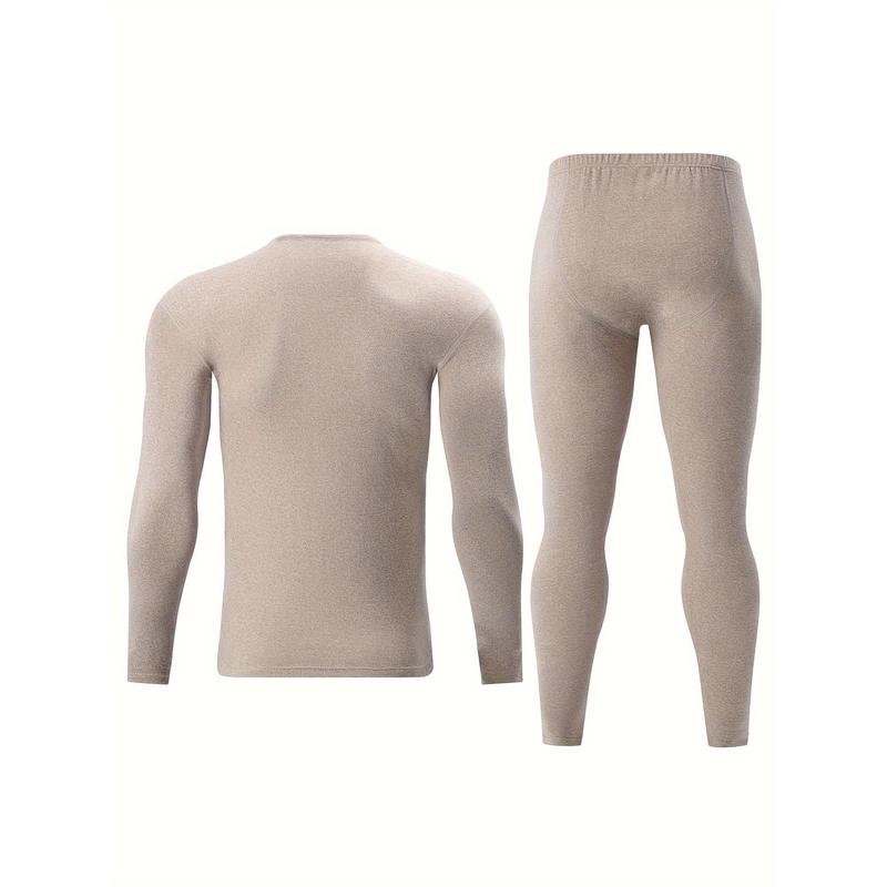 2 Pieces Men's Thermal Underwear Set For Autumn Winter - Slim Fit Long Sleeve Top And Bottom - Soft, Comfortable, And Warm