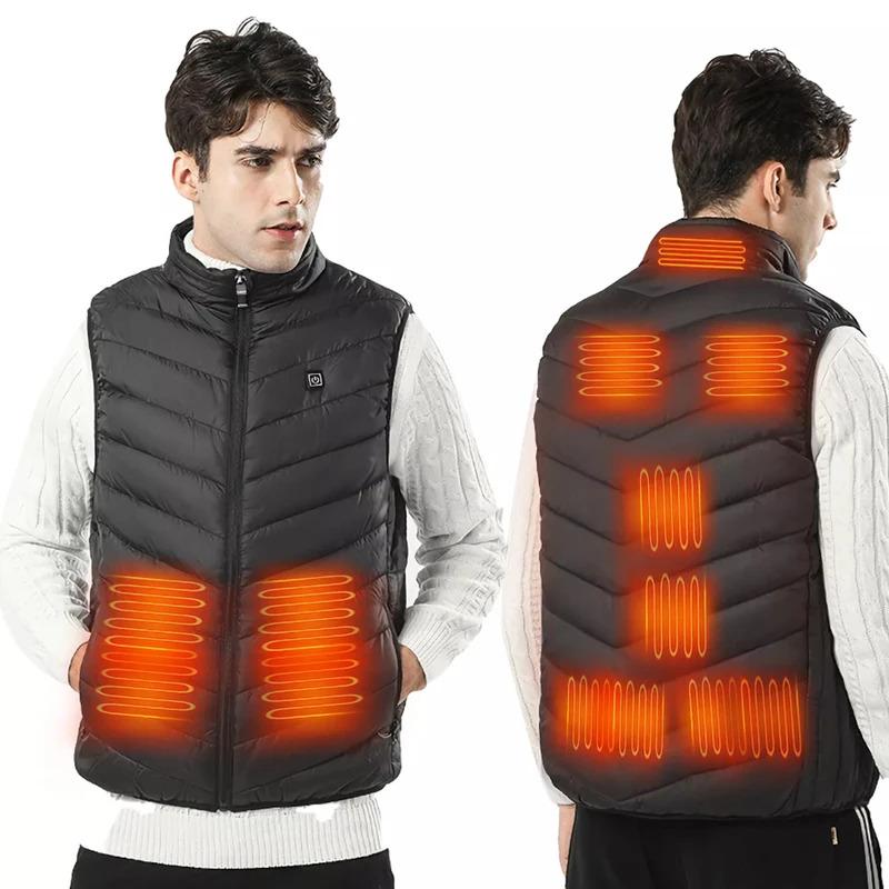 9Areas Heated Vest Men Women Heated Jacket Winter Usb Heating Vest Self Heating Thermal Vest Heating Down Jacket Warmte Vest