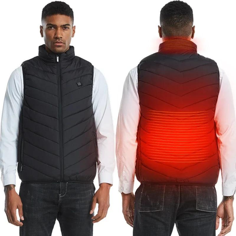 9Areas Heated Vest Men Women Heated Jacket Winter Usb Heating Vest Self Heating Thermal Vest Heating Down Jacket Warmte Vest