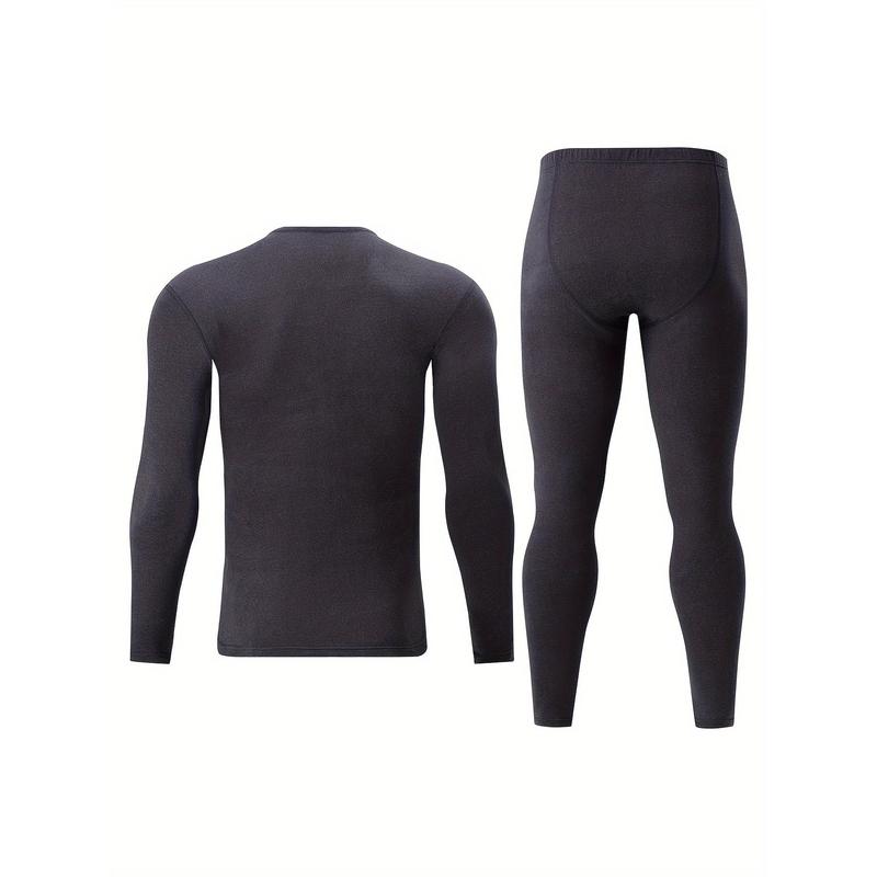 2 Pieces Men's Thermal Underwear Set For Autumn Winter - Slim Fit Long Sleeve Top And Bottom - Soft, Comfortable, And Warm