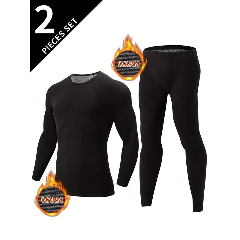 2 Pieces Men's Thermal Underwear Set For Autumn Winter - Slim Fit Long Sleeve Top And Bottom - Soft, Comfortable, And Warm