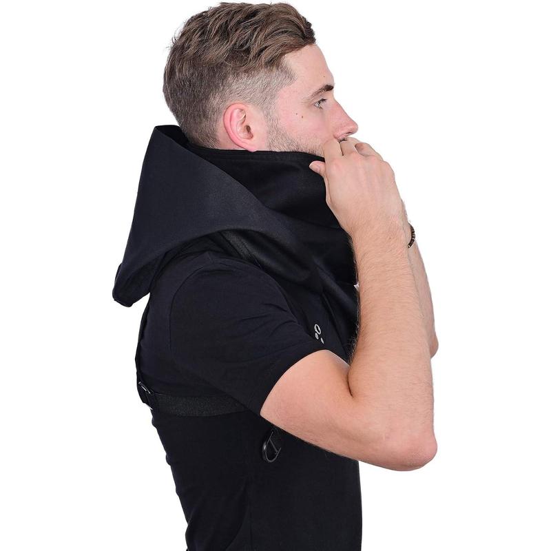 Cyberpunk Rogue Cowl Hood Scarf, Winter  Warmer Costume Hooded Cape Hat for Halloween  and Daily Wear