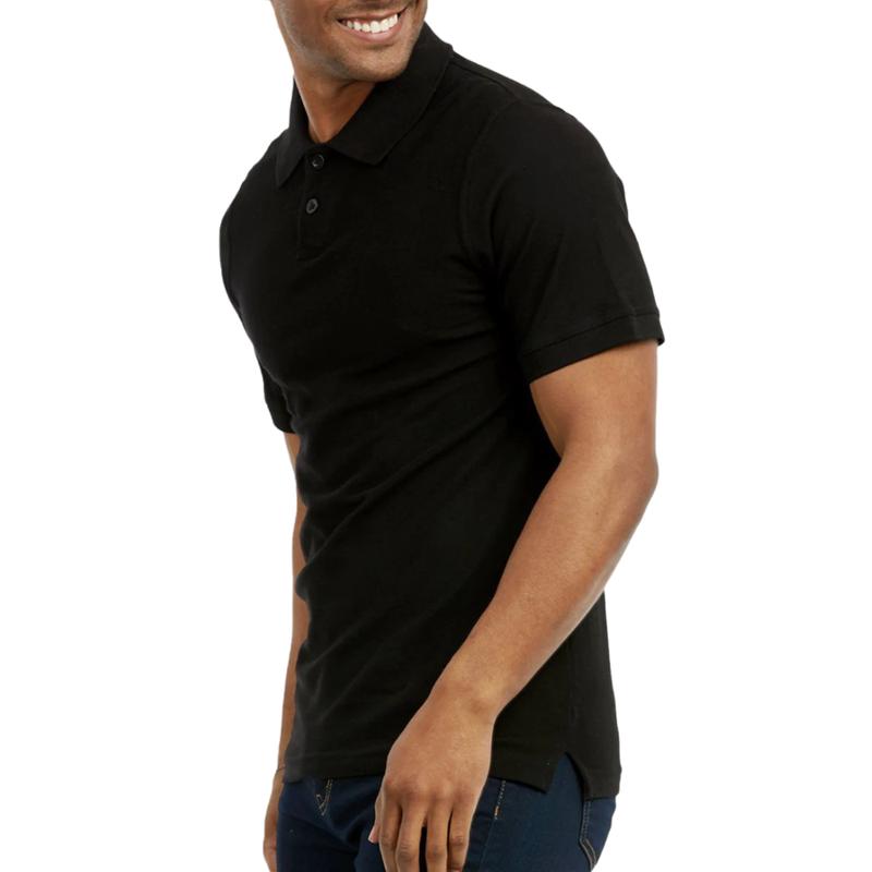 Men's Clothes Solid Cotton Blend Polo Shirt Regular Plus Big & Tall, Plain Stylish Half Button Front Shortsleeve Classic Casual Top for Golf Outdoor