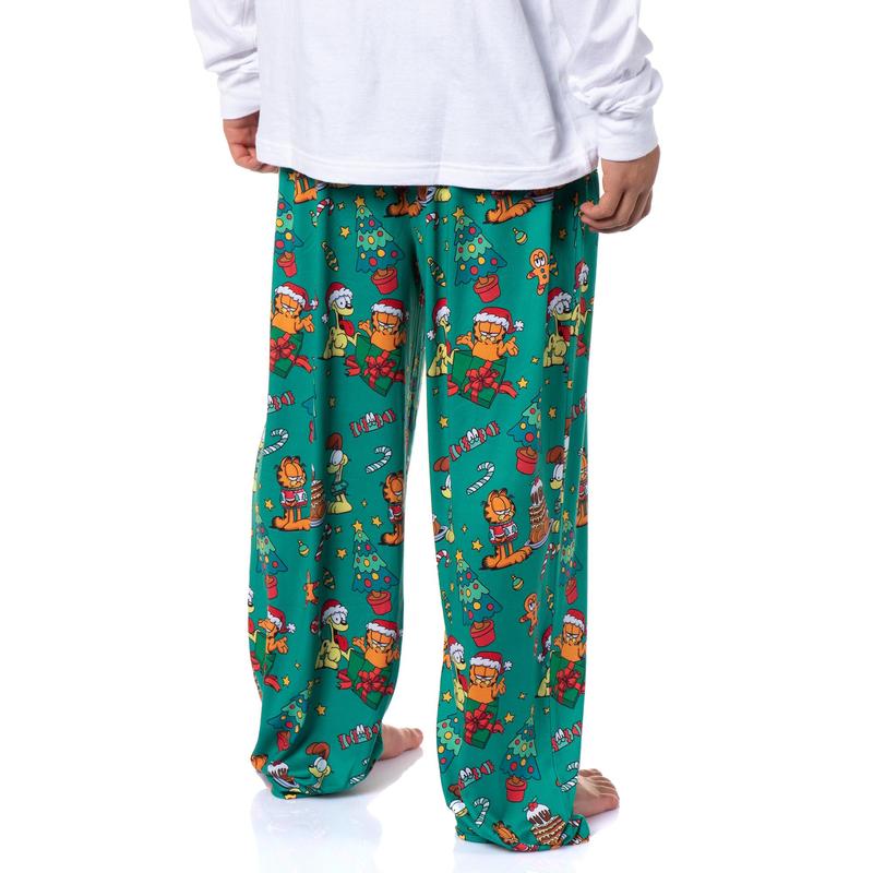 Garfield Comic Men's Christmas Sleep Tossed Print Pajama Pants For Adults