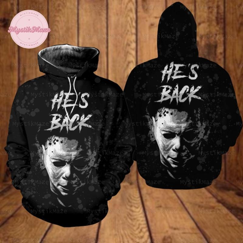 Halloween Michael Myers Hoodie And Jogger, Horror Movie Shirt, Michael Myers 3D Hoodie, Horror Character Merch, Trick Or Treat Shirt