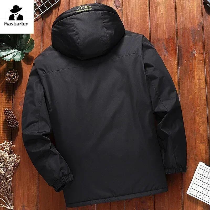 2024 Men's Winter Jacket Fleece Thick Warm Hooded Parka Male Waterproof padded Coat Snow Camping Outerwear Plus Size 7XL 8XL