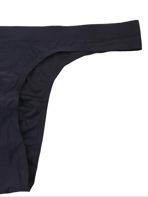 Men's Solid Low-Rise Thong, Casual Comfy Breathable Knicker for Daily Wear, Underwear for All Seasons