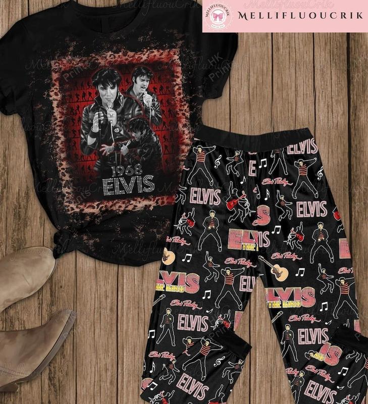 Vintage Elvis Presley Tshirt, Elvis Pajamas Set, The King Of And Roll, Elvis Set Of Pajamas, Pajamas For Party, Tour 2024 Merch