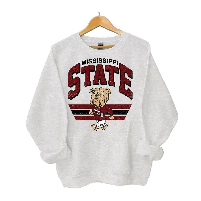 Retro College Football Mascot Crewneck Sweatshirt Classic Cotton Sweaters Hoodie, For Women, For Men, Sweatshirt Unisex