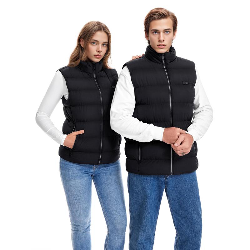 Men Women Winter Heated Vest Black 9 Heating Zones Warm Vest with Adjustable Temperature Control Heating casual Polyester Sleeve Tops Sleeve Tops