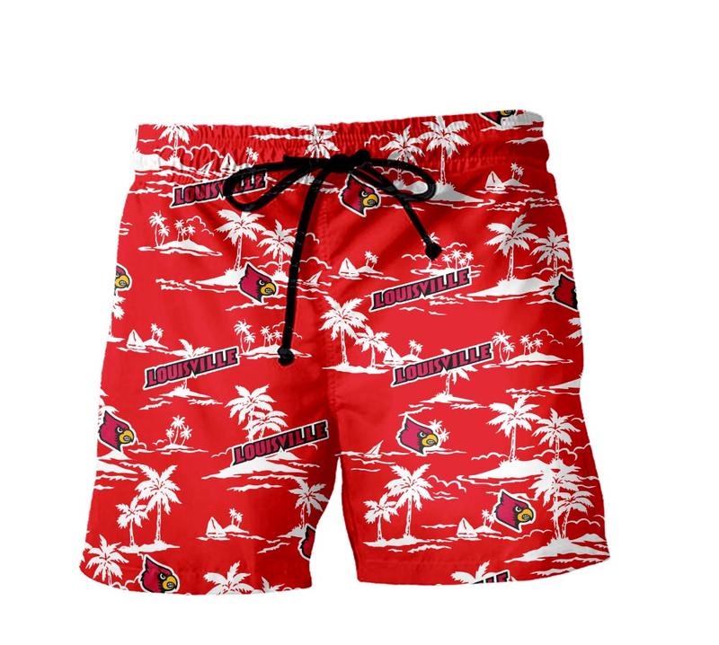 Louisville Cardinals Hawaiian Clothing Tropical Pattern Coconut Tree