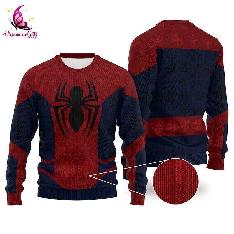 Miles Morales Xmas Ugly Sweater | Spiderman Gift | Christmas Ugly Sweater | Superhero Sweater | Spiderverse Sweater