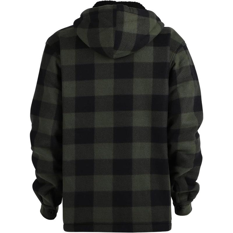 Hoodies for Men Sherpa Lined Heavyweight Flannel Jackets Fleece Plaid Winter Warm Coats