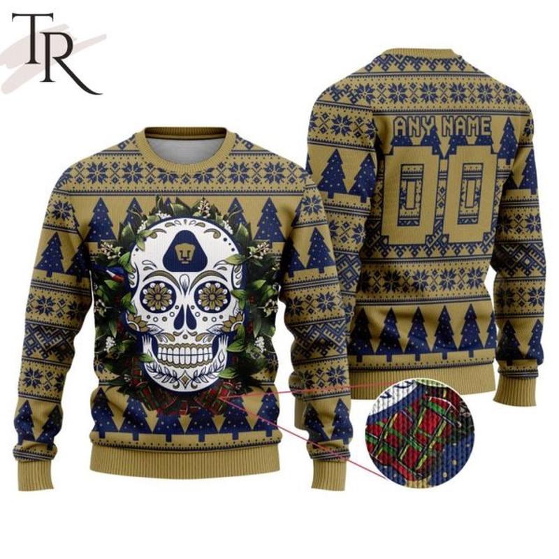 LIGA MX Pumas UNAM Special Sugar Skull Christmas Ugly Sweater Menswear Top Gift For Men husband for dad