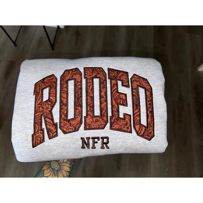 Leather Rodeo Embroidered Sweatshirt