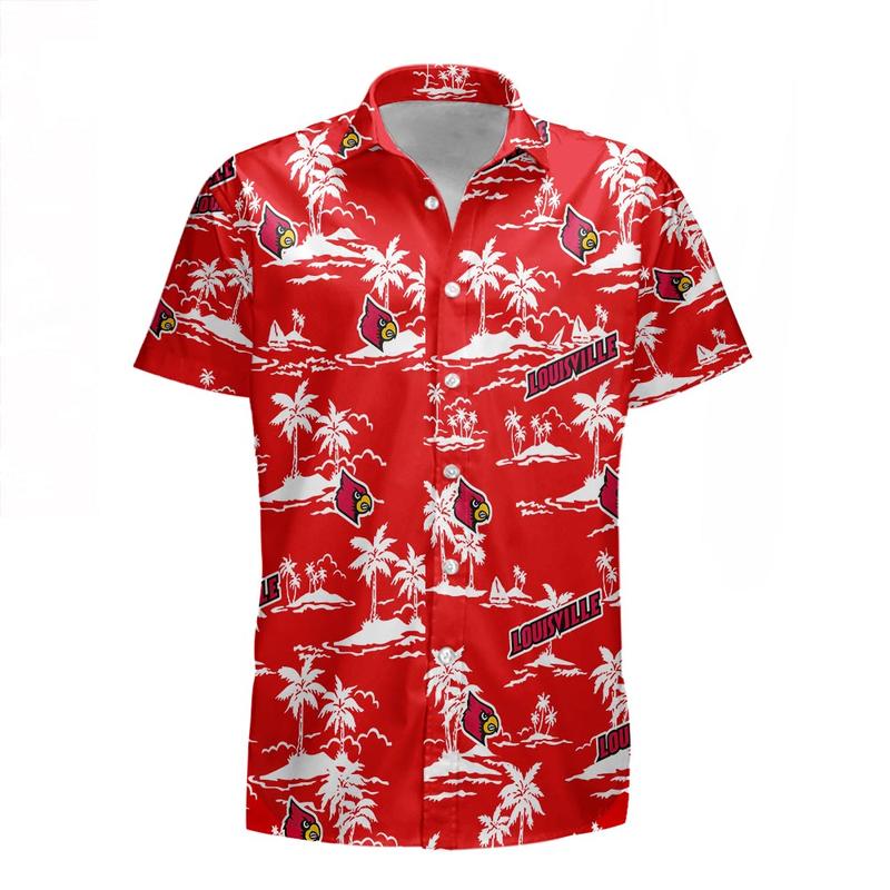 Louisville Cardinals Hawaiian Clothing Tropical Pattern Coconut Tree