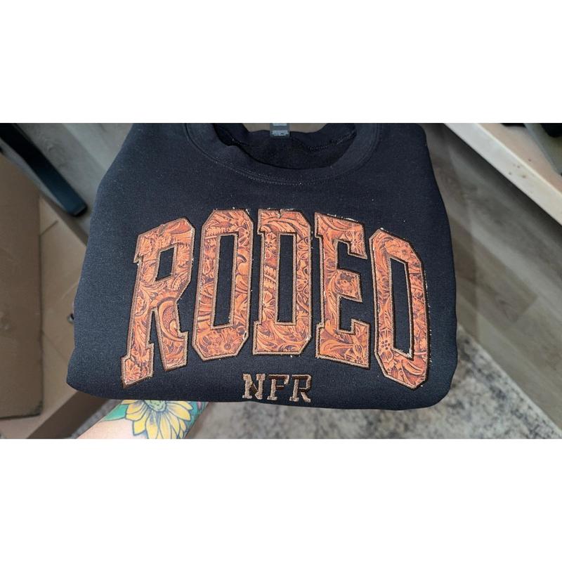 Leather Rodeo Embroidered Sweatshirt