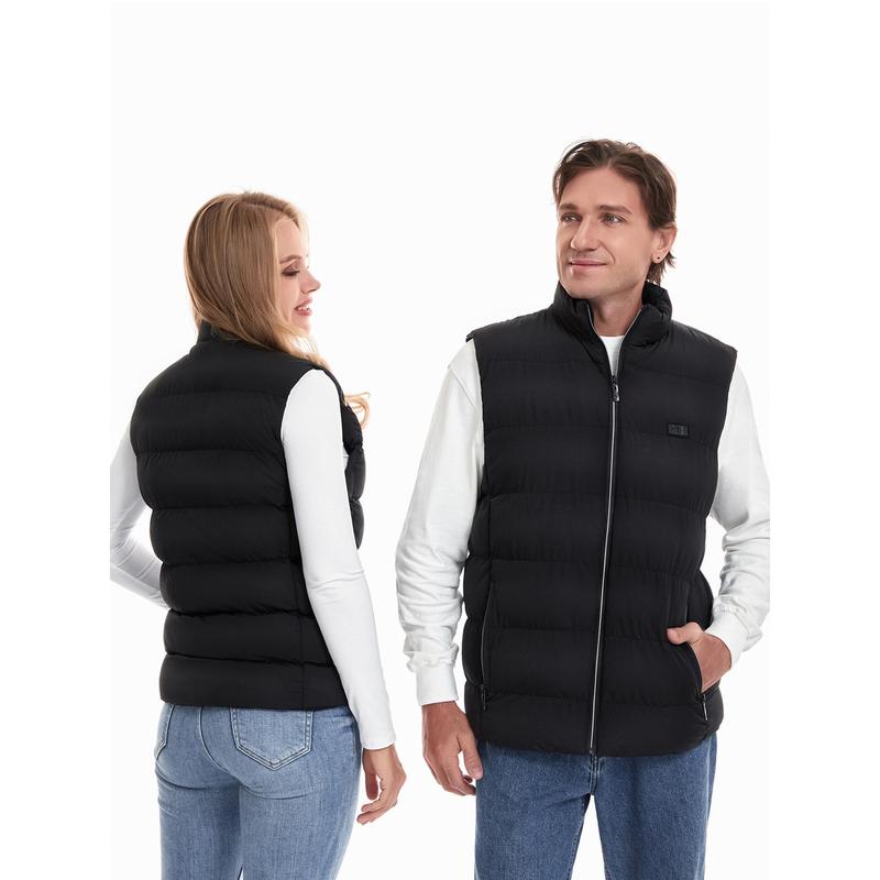 Men Women Winter Heated Vest Black 9 Heating Zones Warm Vest with Adjustable Temperature Control Heating casual Polyester Sleeve Tops Sleeve Tops