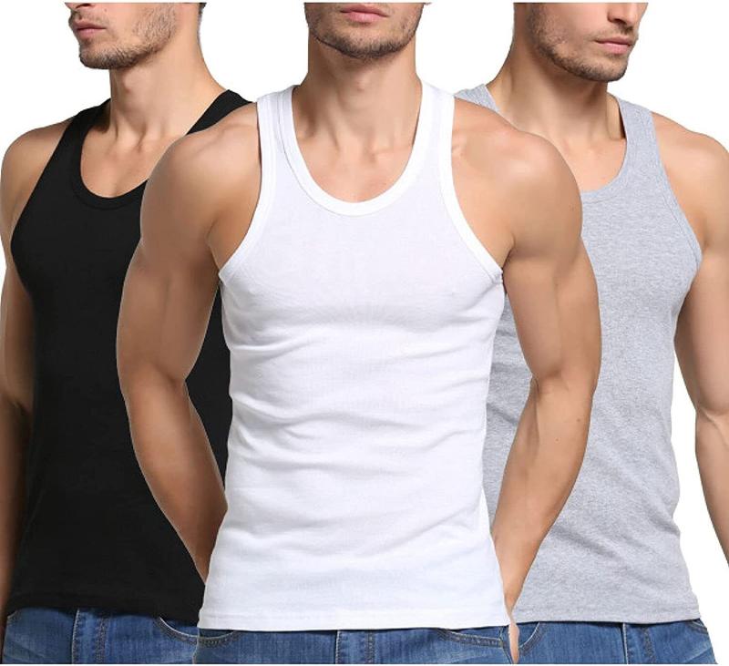 3-12 Packs For Mens 100% Cotton Tank Top A-Shirt Wife-Beater Ribbed Undershirt