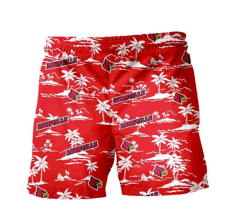 Louisville Cardinals Hawaiian Clothing Tropical Pattern Coconut Tree