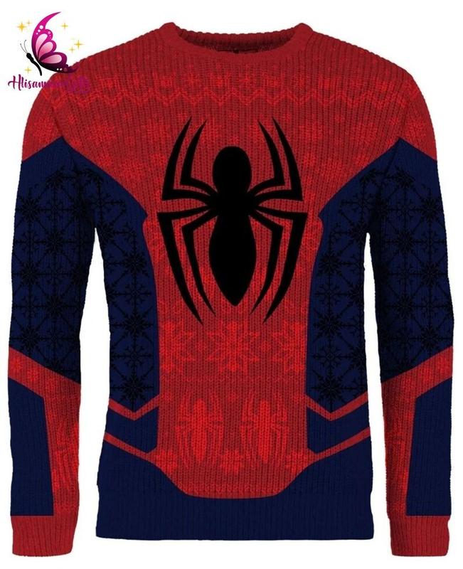 Miles Morales Xmas Ugly Sweater | Spiderman Gift | Christmas Ugly Sweater | Superhero Sweater | Spiderverse Sweater