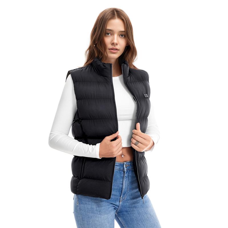 Men Women Winter Heated Vest Black 9 Heating Zones Warm Vest with Adjustable Temperature Control Heating casual Polyester Sleeve Tops Sleeve Tops