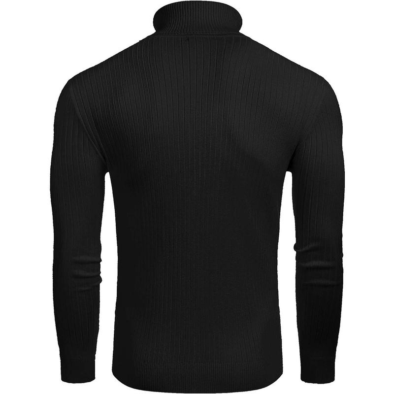 Men's Slim Fit Turtleneck Sweater Casual Twist Patterned Pullover Knitted Sweaters