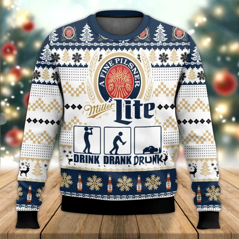 Miller Lite Drunk Ugly Sweater