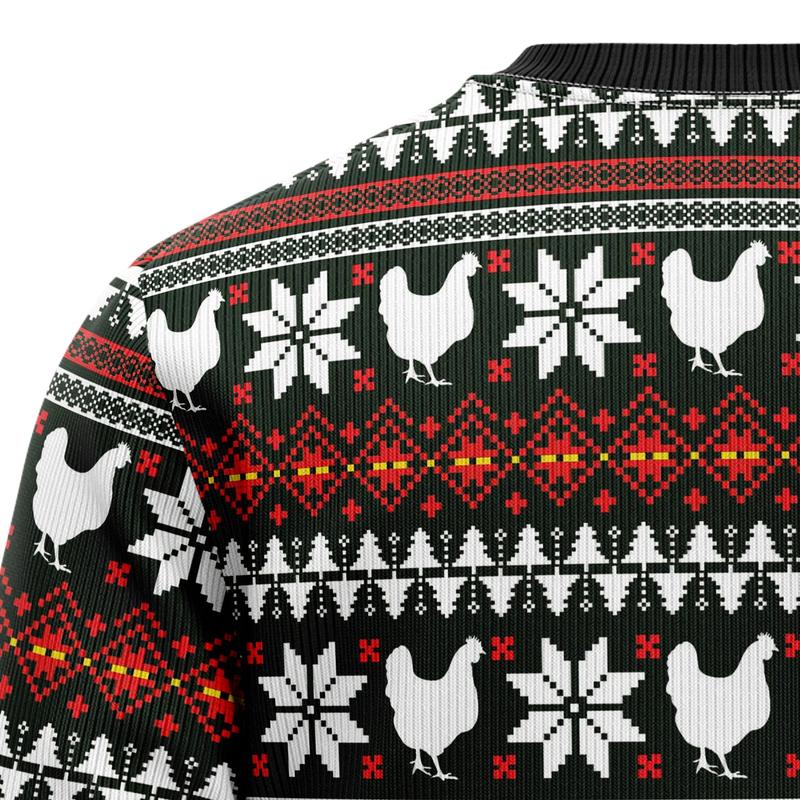 Chicken Under Snow Ugly Christmas Sweater, Merry Christmas Tee