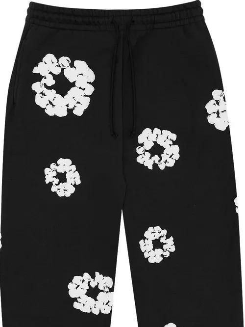 Denim Tears Cotton Wreath Sweatpants for Men and Women - Black, White, Sand, Sport Grey, Ash Grey, Navy - Unisex