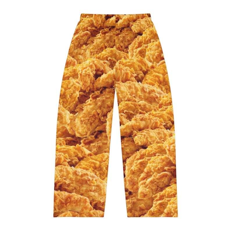 Mens Pajama chicken tenders, mens funny pj pants, novelty lounge bottoms, mens funny sleepwear, food pj bottoms