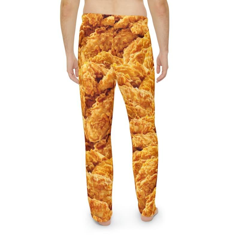 Mens Pajama chicken tenders, mens funny pj pants, novelty lounge bottoms, mens funny sleepwear, food pj bottoms