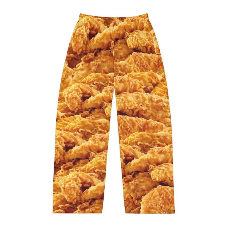 Mens Pajama chicken tenders, mens funny pj pants, novelty lounge bottoms, mens funny sleepwear, food pj bottoms