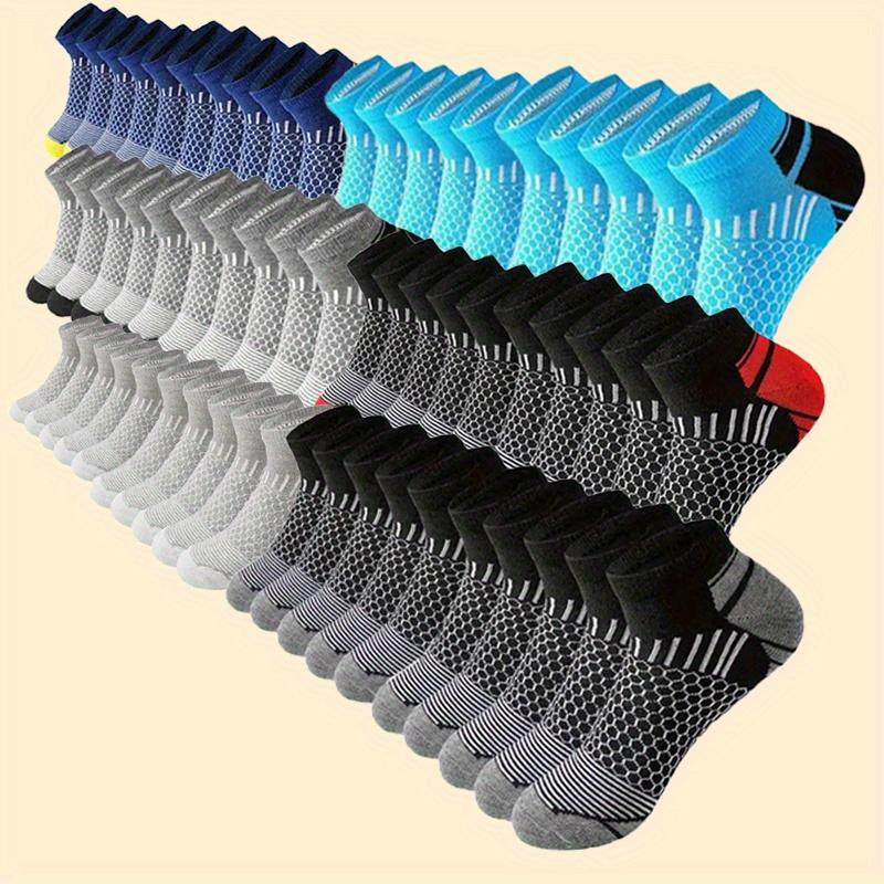 20 Or 60 Pairs Men's Low Cut Socks, Deodorant and Sweat-Absorbing, Comfortable and Breathable, Elastic Athletic Socks, Suitable for All Seasons