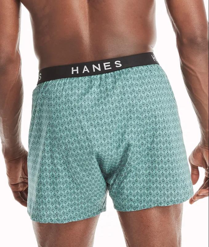 Hanes Men's Woven Boxer, Blue Multi Plaid Assorted 5-Pack