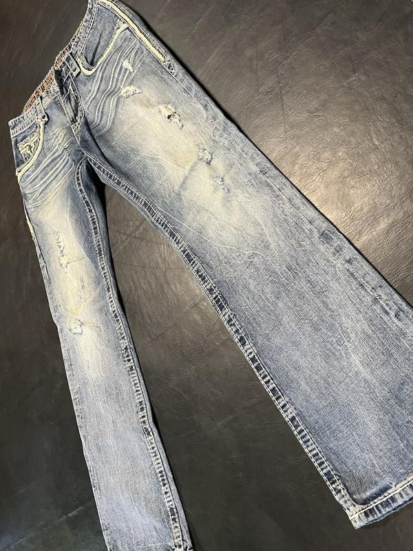 Y2K Rock Revival Men's Distressed Denim Jeans Slim Straight Light Blue, Men's Biker Jeans, 2000s Jeans, Comfortable Jeans For Men, Denim Jeans For Men