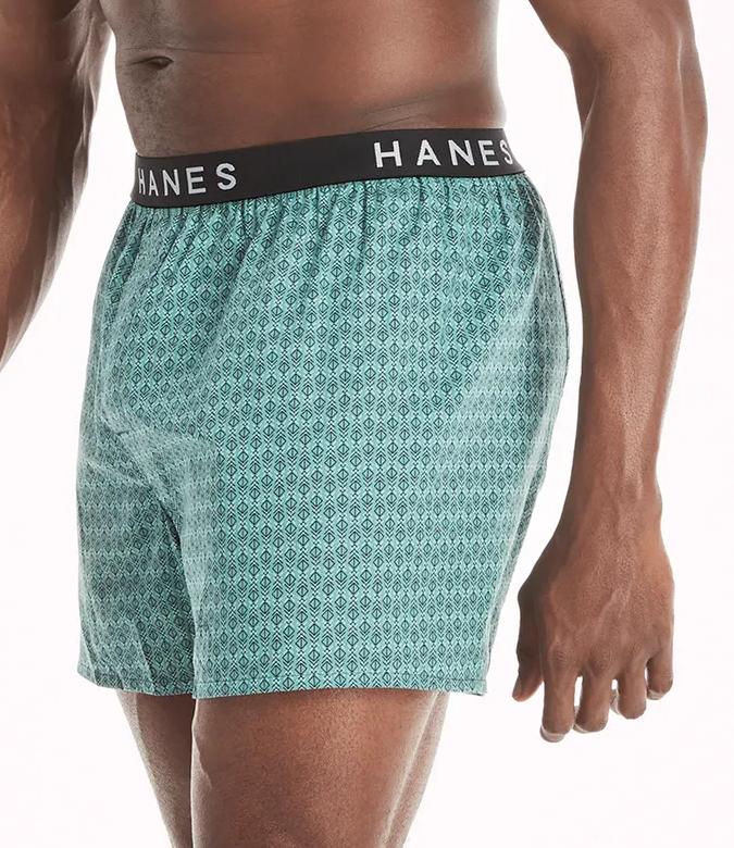 Hanes Men's Woven Boxer, Blue Multi Plaid Assorted 5-Pack