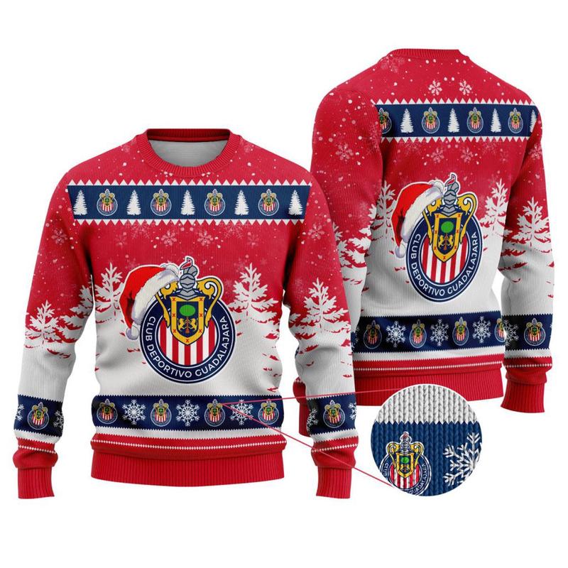 LIGA MX Chivas Guadalajara Special Christmas Ugly Sweater Design ST2301