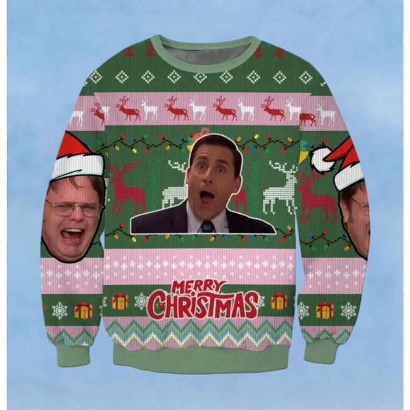 The Office Movie Ugly Christmas Sweater, Michael_Scott Sweater, Dwight Schrute Sweater, Meme Office Sweater, Movie Sweater, Gift For Da