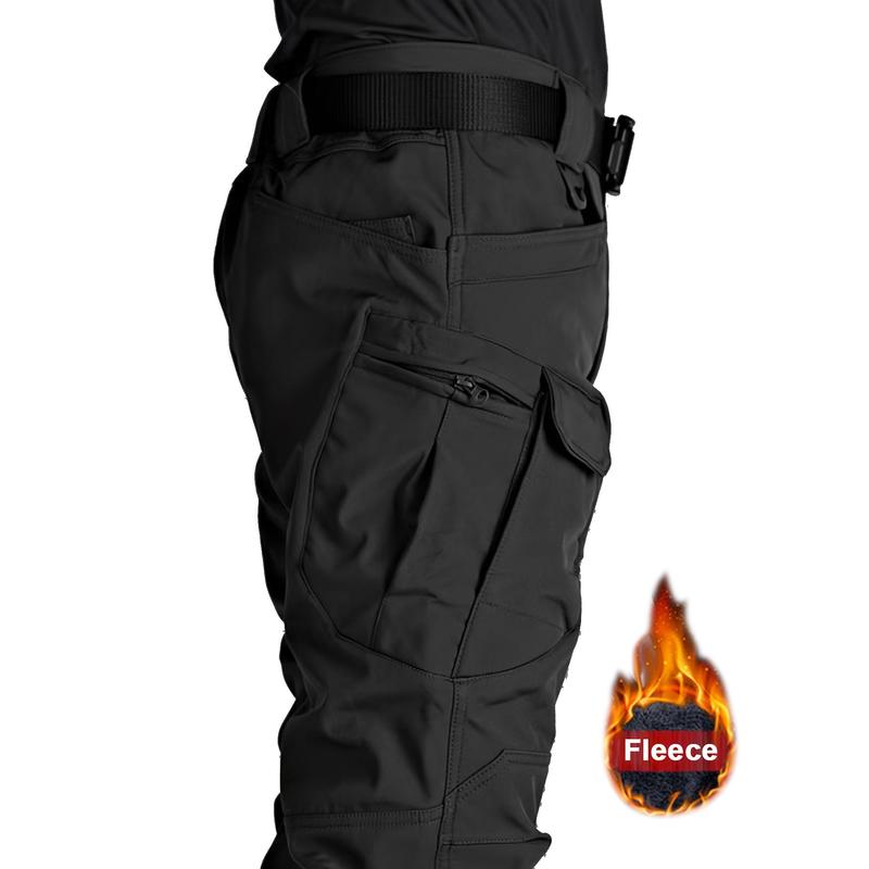 2024Men's Fleece-Lined Tactical Pants - Warm, Stretchy Polyester Blend for Winter Outdoor Activitiesdandy Menswear Pocket Hoodie Long Sleeve Socks Jacket Casual Coats Stretch Tops